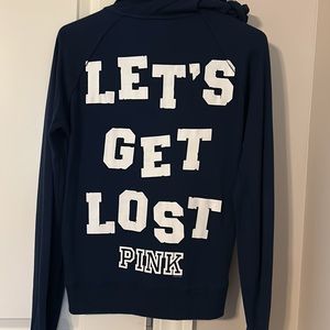 Victoria’s Secret pink navy let’s get lost hoodie